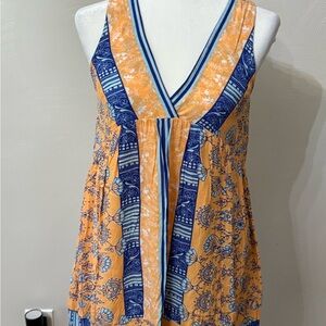 Kori Floral Dress in Blue and peach size small